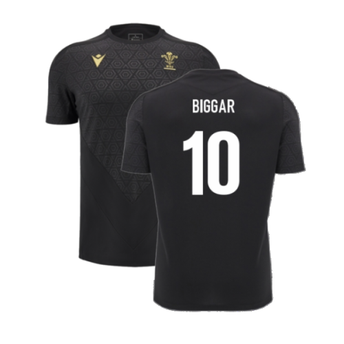 2024-2025 Wales Rugby Poly Training Shirt (Black) (Biggar 10)