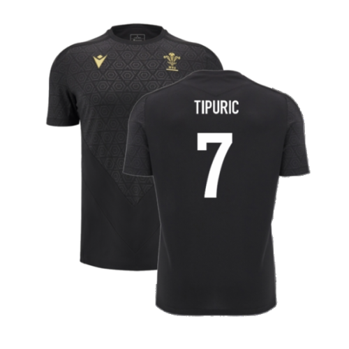 2024-2025 Wales Rugby Poly Training Shirt (Black) (Tipuric 7)