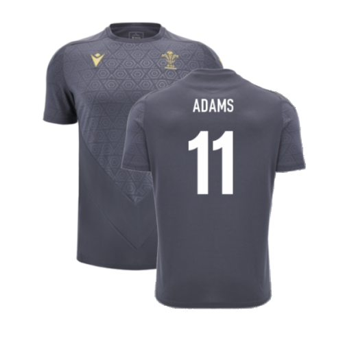 2024-2025 Wales Rugby Training Poly Shirt (Anthracite) (Adams 11)