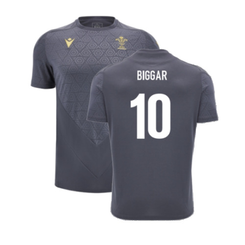 2024-2025 Wales Rugby Training Poly Shirt (Anthracite) (Biggar 10)