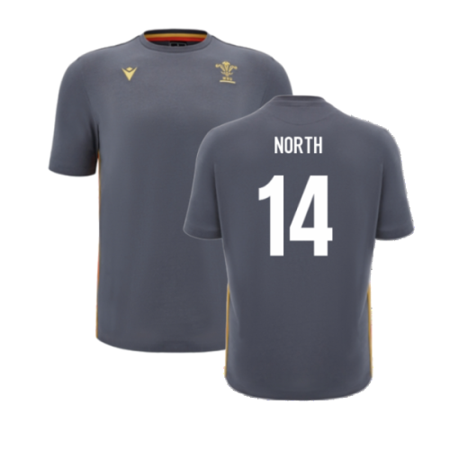 2024-2025 Wales Rugby Travel Cotton T-Shirt (Anthracite) (North 14)