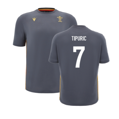 2024-2025 Wales Rugby Travel Cotton T-Shirt (Anthracite) (Tipuric 7)