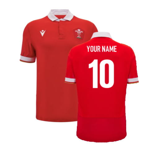 2024-2025 Wales WRU Home Cotton Rugby Shirt (Kids) (Your Name)