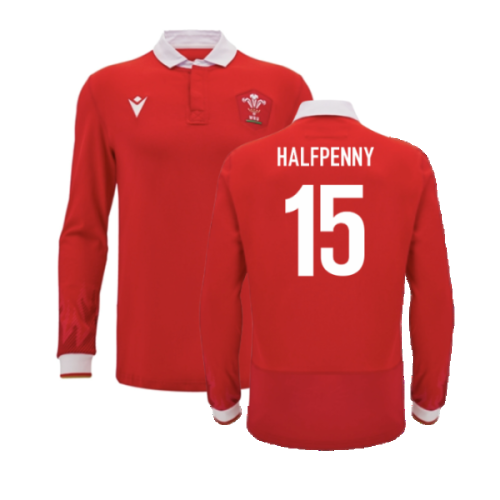 2024-2025 Wales WRU Home LS Cotton Rugby Shirt (Halfpenny 15)