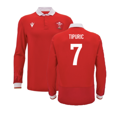 2024-2025 Wales WRU Home LS Cotton Rugby Shirt (Tipuric 7)