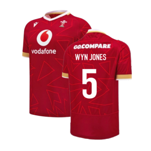 2024-2025 Wales WRU Home Pathway Poly Rugby Shirt (Wyn Jones 5)