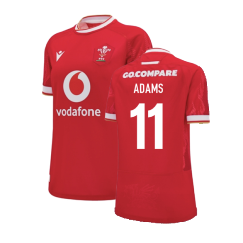 2024-2025 Wales WRU Home Replica Rugby Shirt (Womens) (Adams 11)