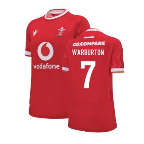 2024-2025 Wales WRU Home Replica Rugby Shirt (Womens) (Warburton 7)