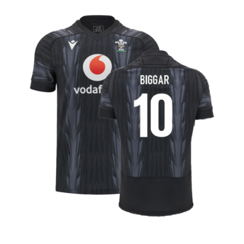 2024-2025 Wales WRU Rugby Training Jersey (Black) - Kids (Biggar 10)