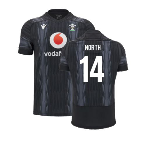 2024-2025 Wales WRU Rugby Training Jersey (Black) - Kids (North 14)