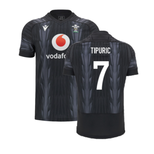 2024-2025 Wales WRU Rugby Training Jersey (Black) (Tipuric 7)