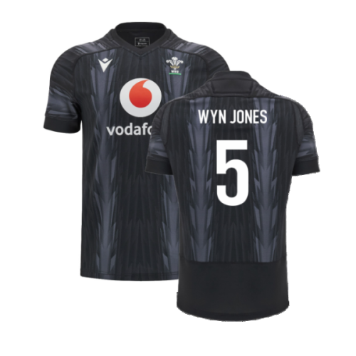 2024-2025 Wales WRU Rugby Training Jersey (Black) (Wyn Jones 5)