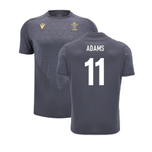 2024-2025 Wales WRU Rugby Training Poly Shirt (Anthracite) - Kids (Adams 11)