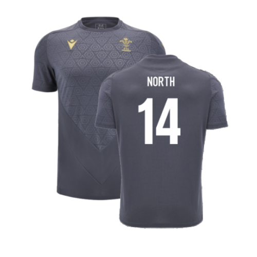 2024-2025 Wales WRU Rugby Training Poly Shirt (Anthracite) - Kids (North 14)