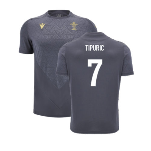 2024-2025 Wales WRU Rugby Training Poly Shirt (Anthracite) - Kids (Tipuric 7)