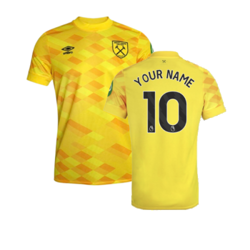 2024-2025 West Ham Goalkeeper Shirt (Yellow) - Kids (Your Name)