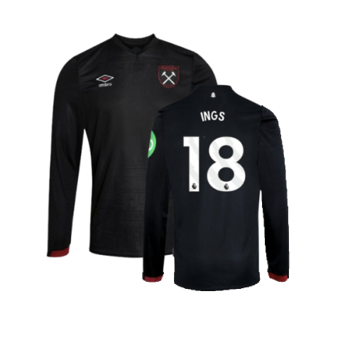 2024-2025 West Ham Long Sleeve Away Shirt (Kids) (Ings 18)