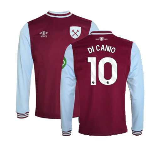 2024-2025 West Ham Long Sleeve Home Shirt (Kids) (Di Canio 10)