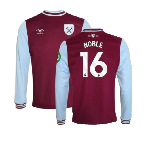 2024-2025 West Ham Long Sleeve Home Shirt (Kids) (Noble 16)