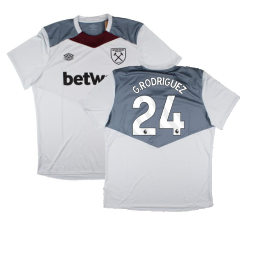 2024-2025 West Ham Training Jersey (Arctic Ice) (G.Rodriguez 24)