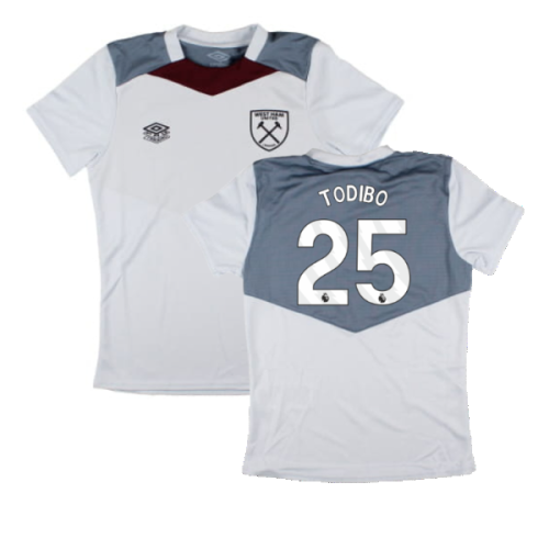 2024-2025 West Ham Training Jersey (Arctic Ice) - Kids (Todibo 25)