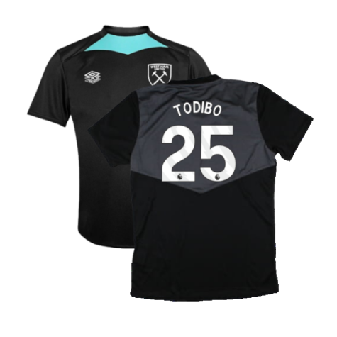 2024-2025 West Ham Training Jersey (Black) - Kids (Todibo 25)