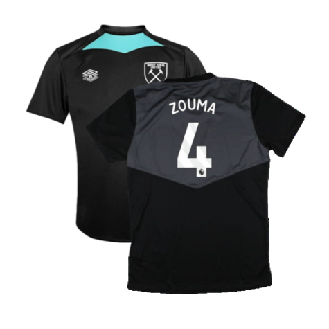 2024-2025 West Ham Training Jersey (Black) - Kids (Zouma 4)