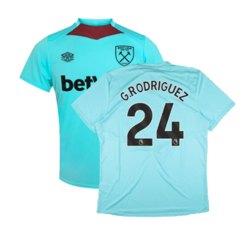 2024-2025 West Ham Training Jersey (Blue Radiance) (G.Rodriguez 24)