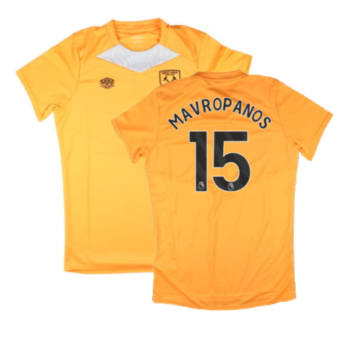 2024-2025 West Ham Training Jersey (Orange) - Kids (Mavropanos 15)