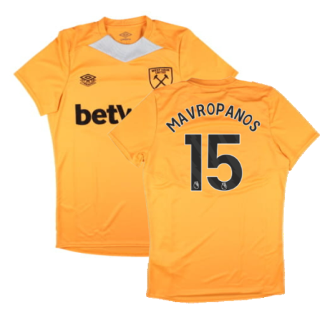 2024-2025 West Ham Training Jersey (Orange) (Mavropanos 15)