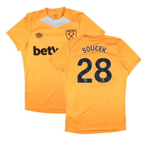 2024-2025 West Ham Training Jersey (Orange) (Soucek 28)