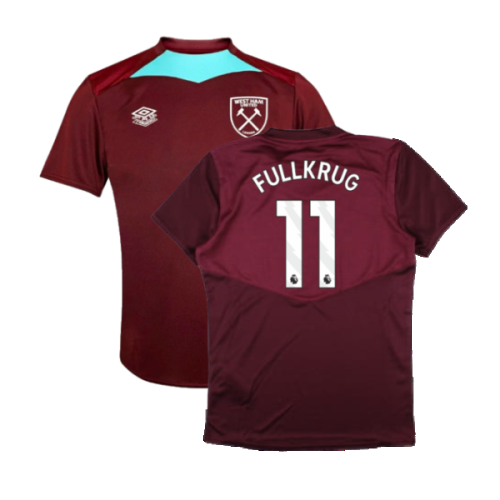 2024-2025 West Ham Training Jersey (Wine) - Kids (Fullkrug 11)