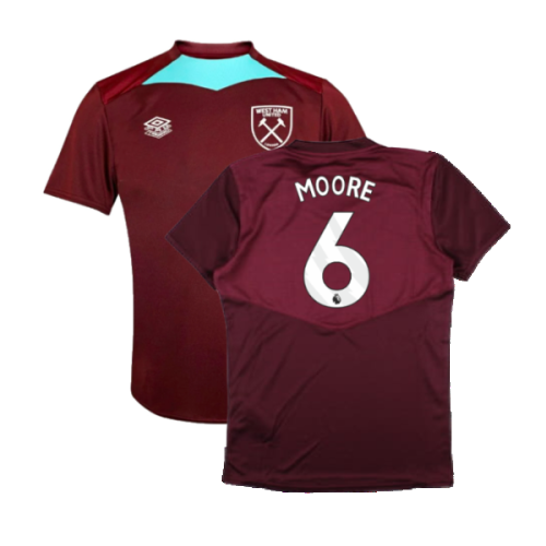 2024-2025 West Ham Training Jersey (Wine) - Kids (Moore 6)