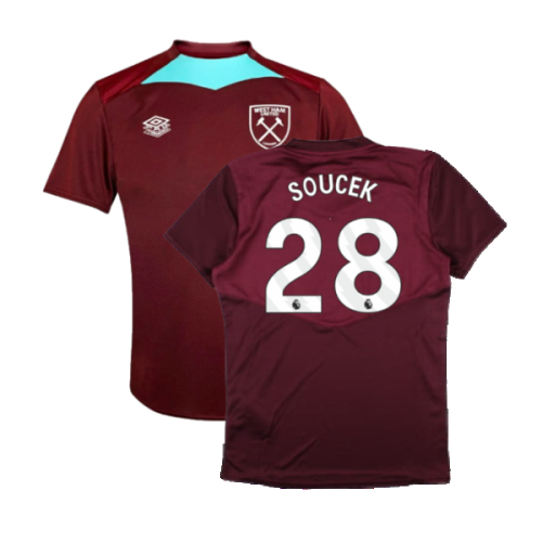 2024-2025 West Ham Training Jersey (Wine) - Kids (Soucek 28)