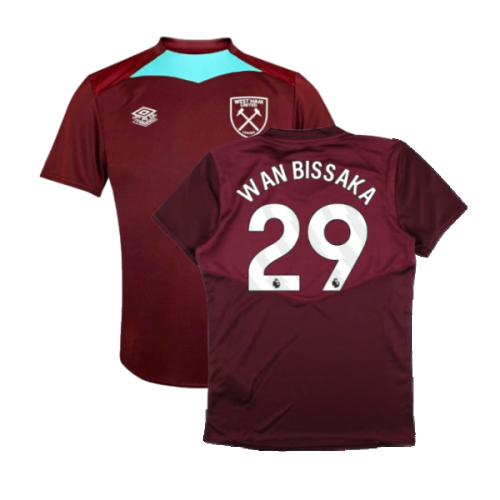 2024-2025 West Ham Training Jersey (Wine) - Kids (Wan Bissaka 29)