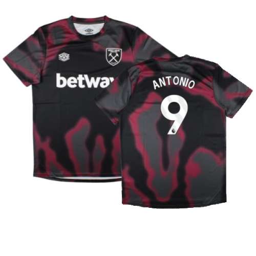 2024-2025 West Ham Warm Up Jersey (Black) (Antonio 9)