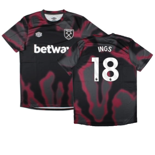 2024-2025 West Ham Warm Up Jersey (Black) (Ings 18)