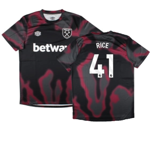 2024-2025 West Ham Warm Up Jersey (Black) (Rice 41)