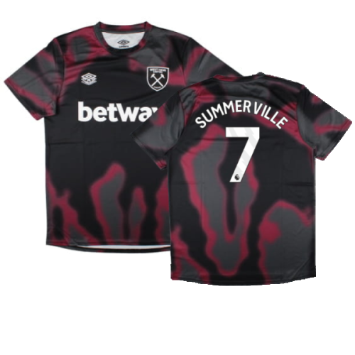 2024-2025 West Ham Warm Up Jersey (Black) (Summerville 7)