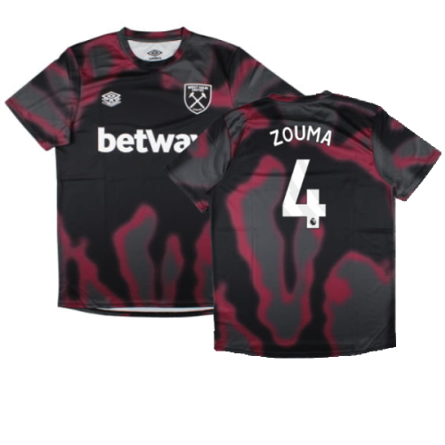 2024-2025 West Ham Warm Up Jersey (Black) (Zouma 4)