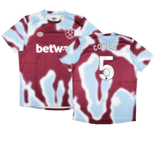 2024-2025 West Ham Warm Up Jersey (New Claret) (Coufal 5)