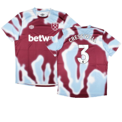 2024-2025 West Ham Warm Up Jersey (New Claret) (Cresswell 3)