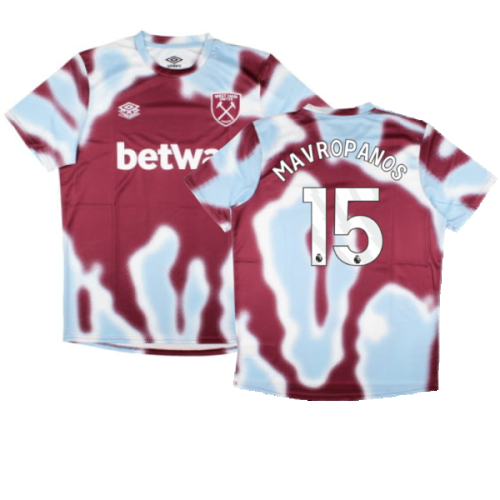 2024-2025 West Ham Warm Up Jersey (New Claret) (Mavropanos 15)