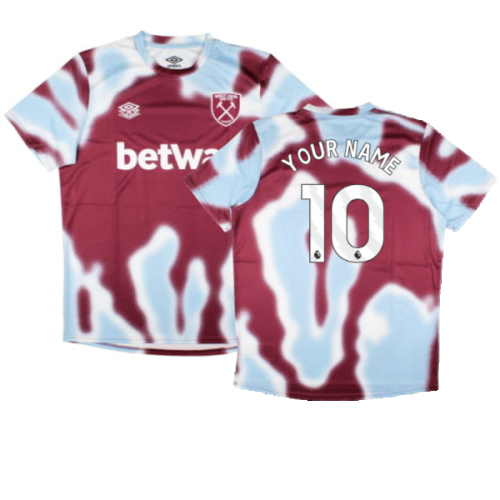 2024-2025 West Ham Warm Up Jersey (New Claret) (Your Name)