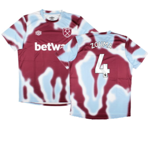 2024-2025 West Ham Warm Up Jersey (New Claret) (Zouma 4)