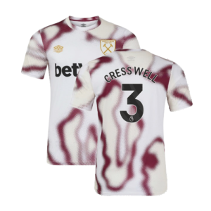 2024-2025 West Ham Warm Up Jersey (White) (Cresswell 3)