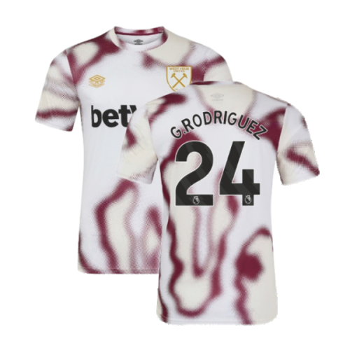 2024-2025 West Ham Warm Up Jersey (White) (G.Rodriguez 24)