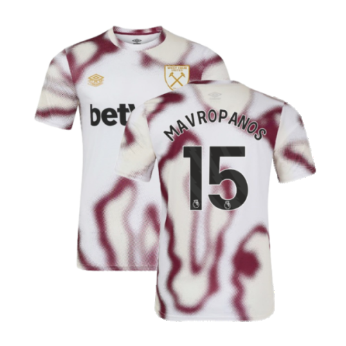 2024-2025 West Ham Warm Up Jersey (White) (Mavropanos 15)