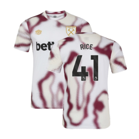 2024-2025 West Ham Warm Up Jersey (White) (Rice 41)