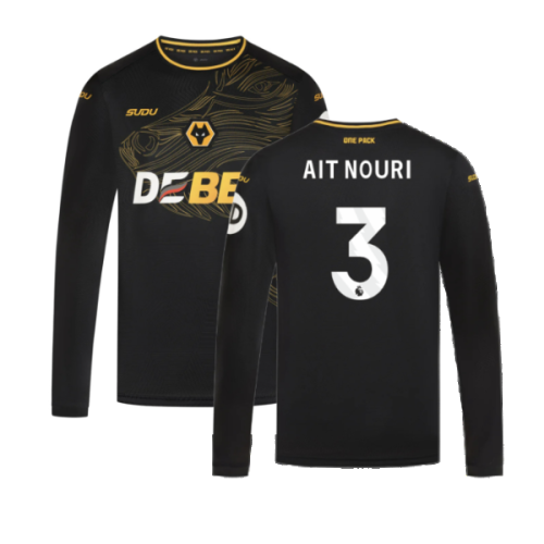 2024-2025 Wolves Long Sleeve Away Shirt (Ait Nouri 3)